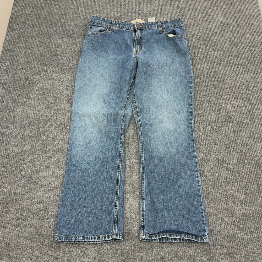 Levi Strauss Signature Jeans Women 16 Short Blue Cotton Stretch Mid Rise Bootcut